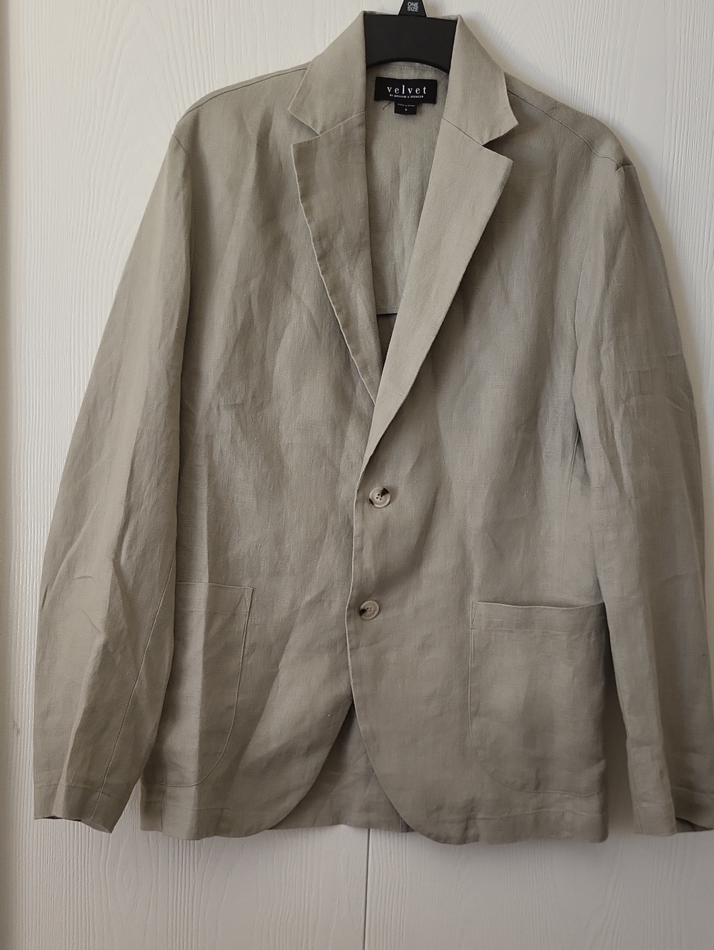 Velvet Linen Blazer in Light Taupe